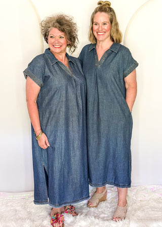 Go Everywhere Denim Midi Dress S