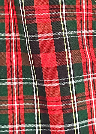close up of red plaid fabric