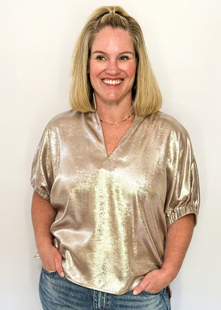 Shimmer Top - Champagne