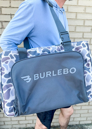  camo cooler bag with front and side pockets - detachable strap and 2 handles 