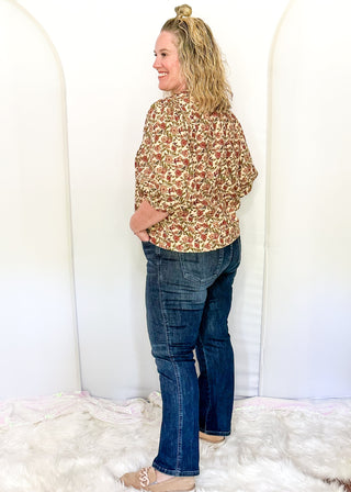 Judy Blue petite dark denim straight jean with tummy control