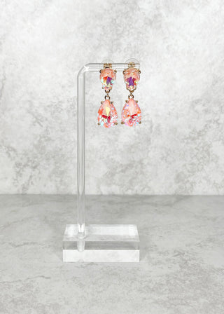 Light Pink Teardrop Earrings post back