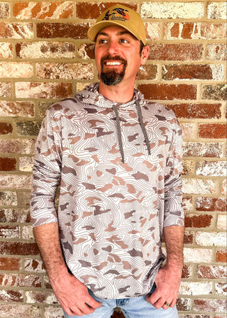 Camo patterned men's performance hoodie