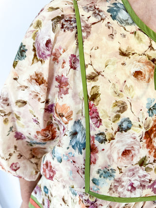 Floral Babydoll Top - Ecru