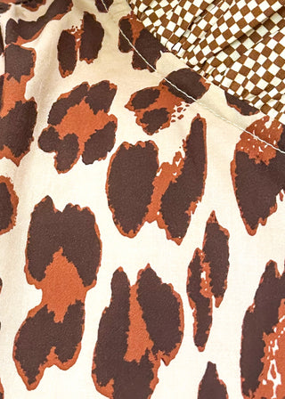 Close up of leopard print fabric 