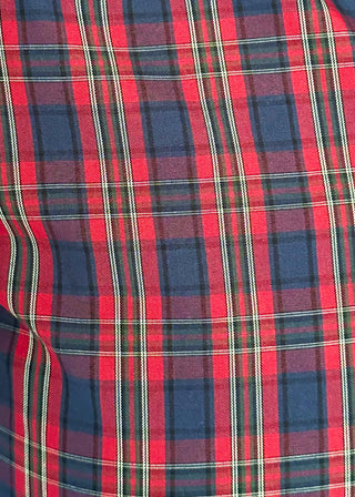 close up of plaid fabric 