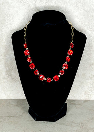 Red and Gold Gemstone Necklace