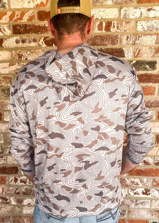 Camo patterned men's performance hoodie