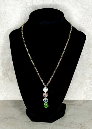 Pastel Gemstone Drop Necklace