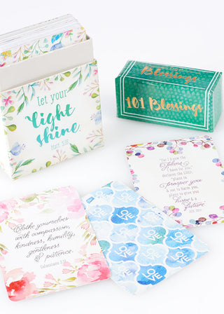 double sided blessing cards in a box