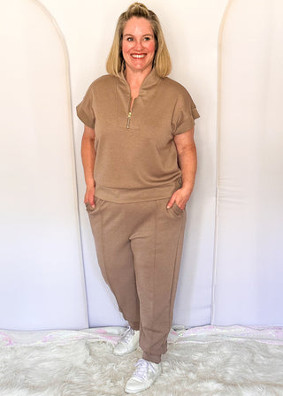 Cocoa joggers with drawstring and pockets