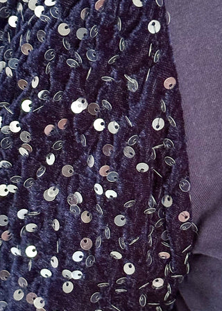velvet/sequin sleeve detail