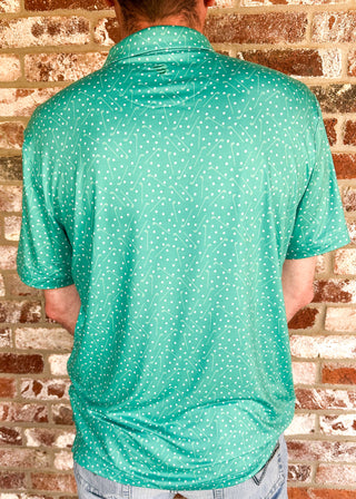 Aqua short sleeve performance polo for men.