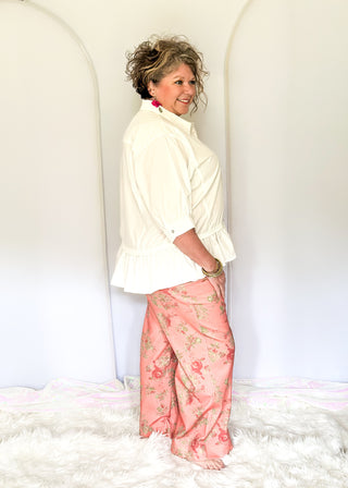 Fresh Floral Wide Leg Pants