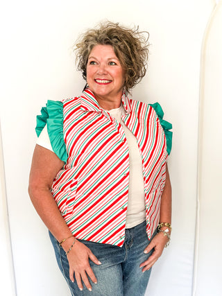 Candy Cane Stripe Puffer Vest