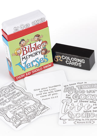 Coloring cards with Bible memory verses