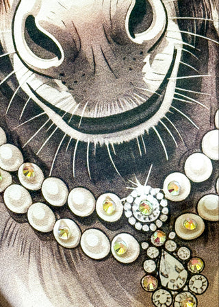 close up of rhinestone detail graphic tee