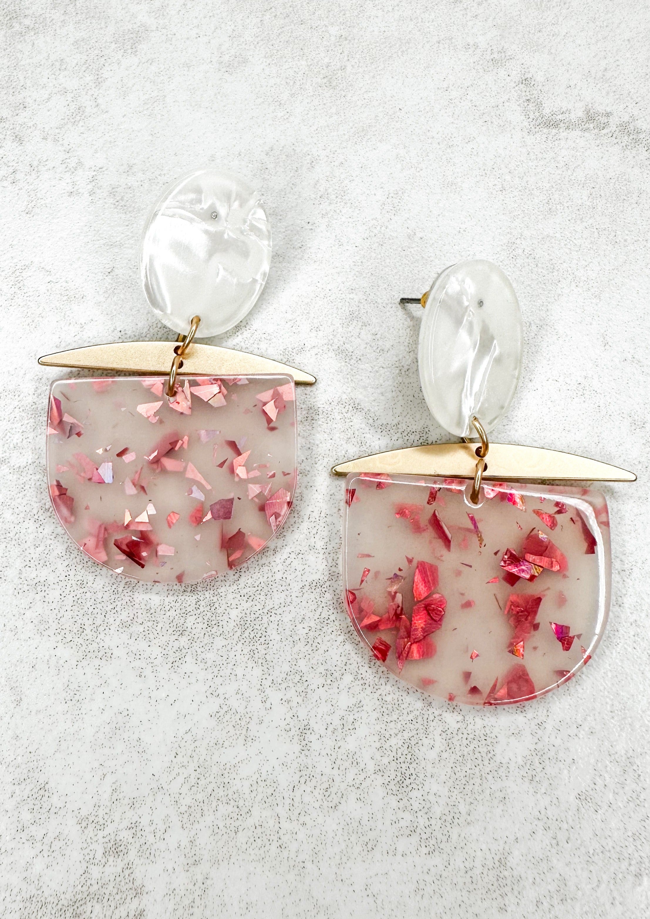 Pink & Clear Sparkle Earrings