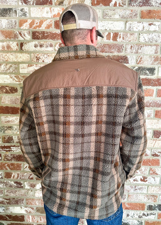 Back of man modeling Burlebo Montana jacket 