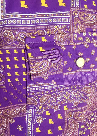 Close up of Louisiana western polo 