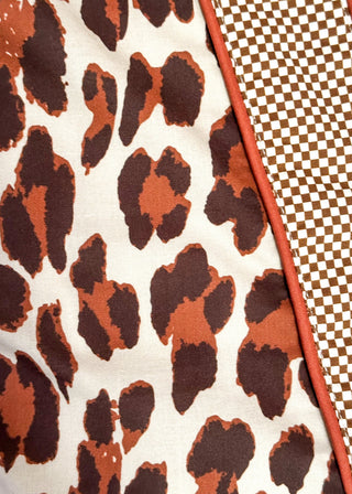 close up of leopard fabric on Maxi Dress