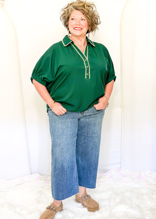 Judy Blue Jeans in a wide crop, raw hem.