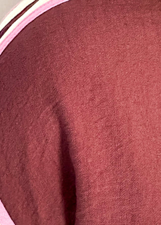 close up of merlot fabric detail