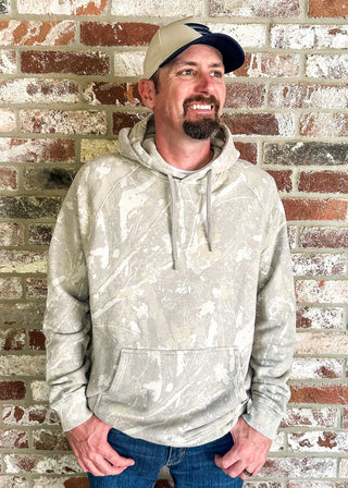 Man modeling Burlebo Camo Hoodie