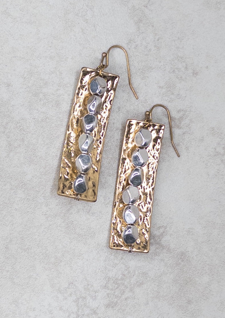 Hammered Gold & Silver Earrings