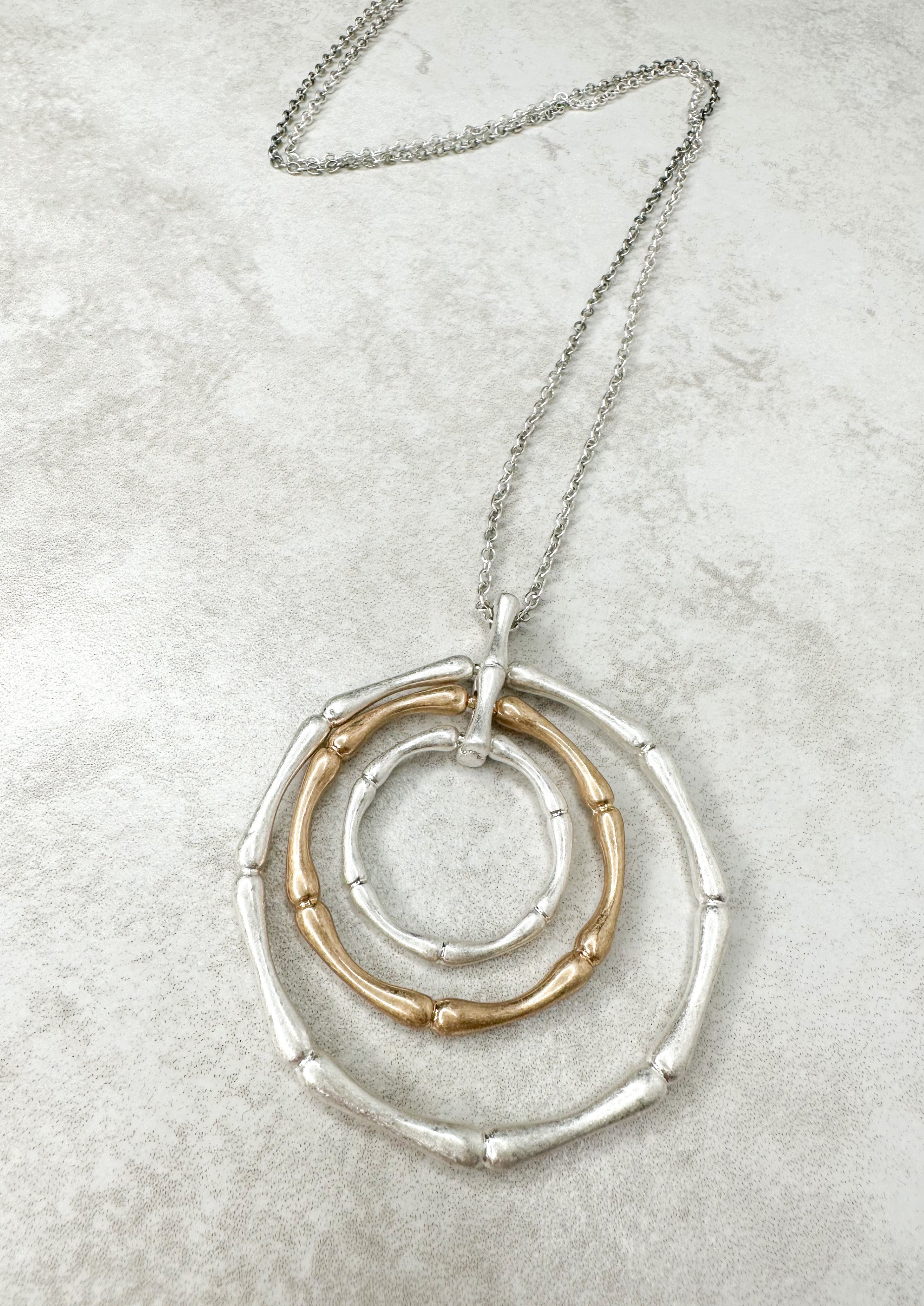 3 Circle Gold and Silver Necklace