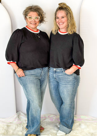 judy blue wide leg v-front baggy jeans with raw hem - blue - front and back pockets - belt loops - zipper and button closure