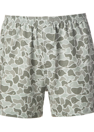 Stock photo of men's camo boxer shorts