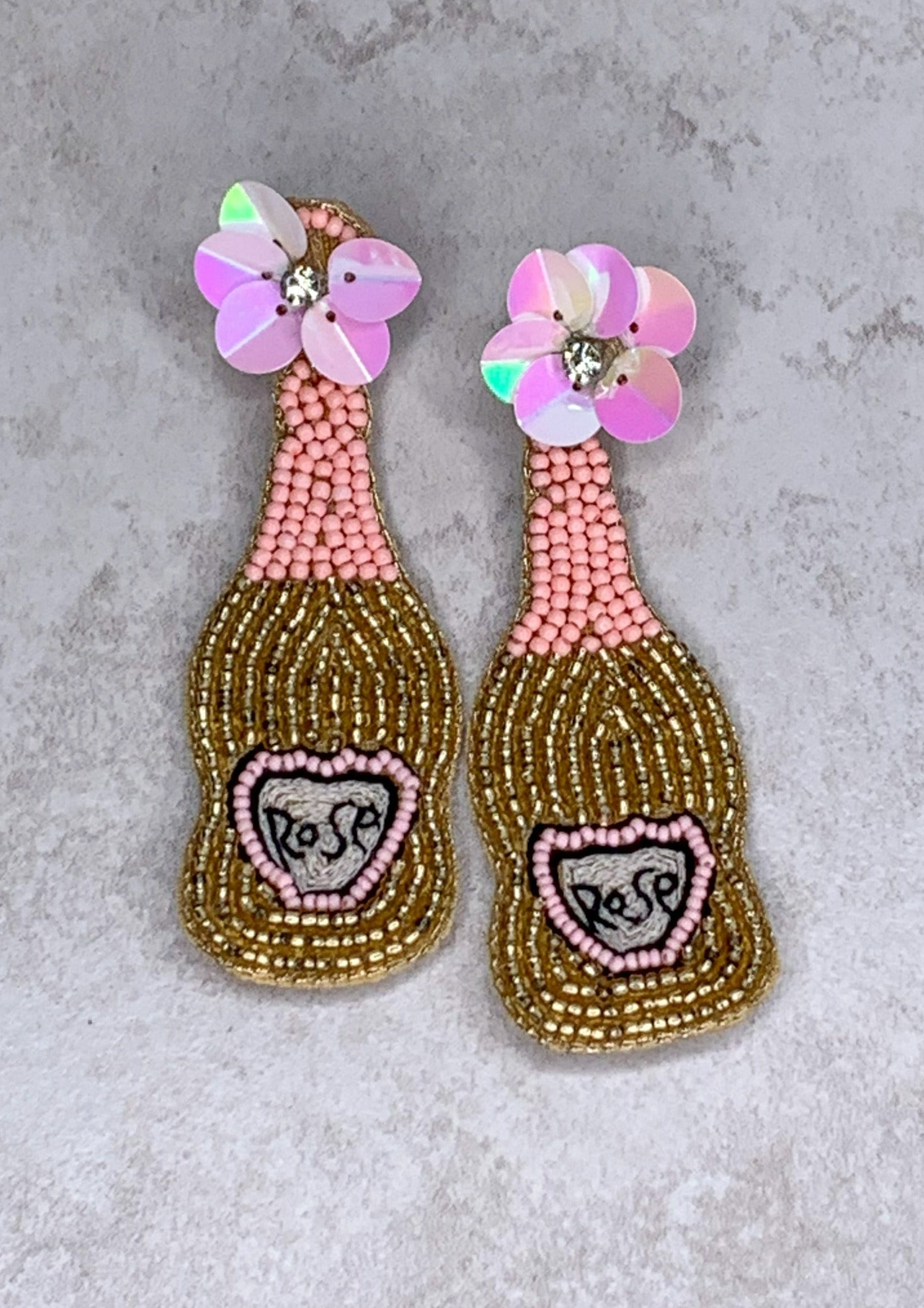 Rosé Seed Bead Earrings